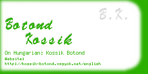 botond kossik business card